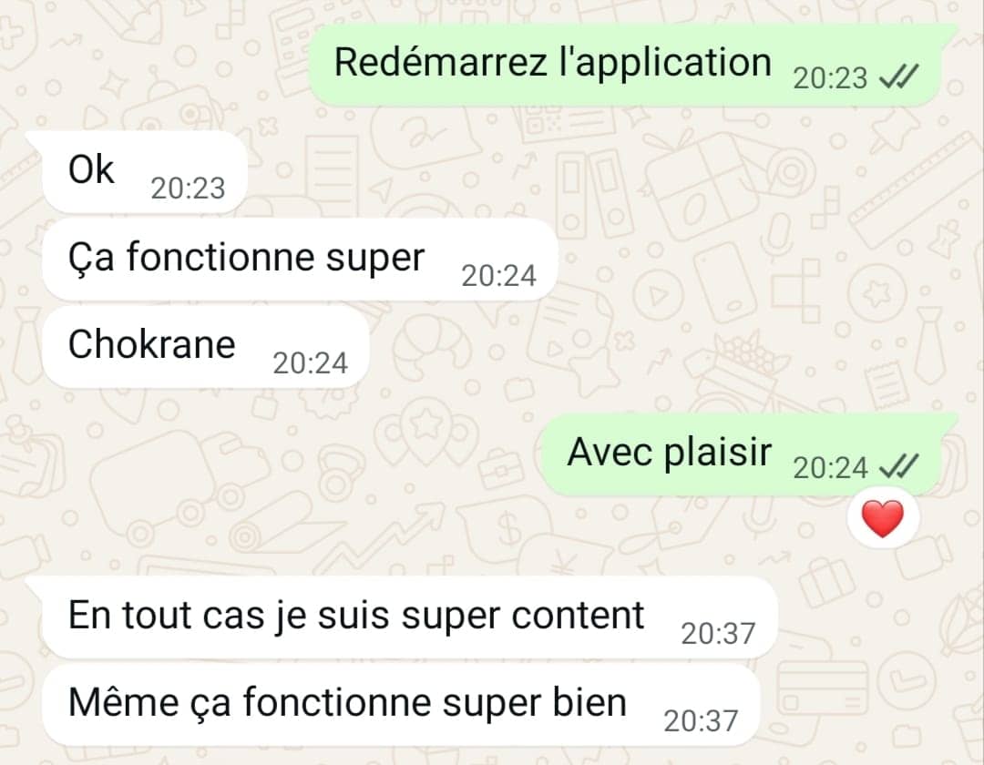Customer WhatsApp review