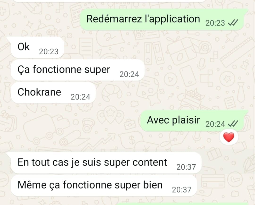Customer WhatsApp review